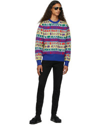 VERSACE JEANS COUTURE Multicolor Jacquard Logo Sweater