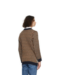 MAISON KITSUNÉ Multicolor Jacquard Pullover Sweater