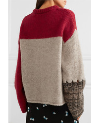 ALEXACHUNG Oversized Intarsia Knit Sweater