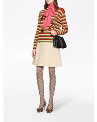 Gucci Wool Lurex Striped Sweater With Fawn
