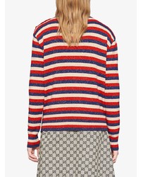Gucci Wool Lurex Striped Sweater With Rabbit