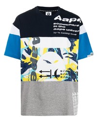 AAPE BY A BATHING APE Aape By A Bathing Ape Panelled Cotton T Shirt