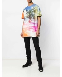 Balmain Beach Print T Shirt