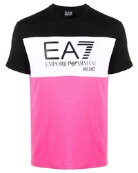 Ea7 Emporio Armani Colour Block Logo T Shirt