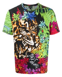 Just Cavalli Floral Tiger Print T Shirt