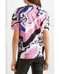 Emilio Pucci Glittered Printed Cotton Jersey T Shirt