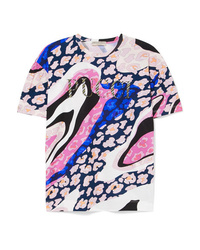 Emilio Pucci Glittered Printed Cotton Jersey T Shirt