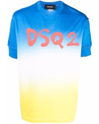 DSQUARED2 Gradient Effect Logo Print T Shirt