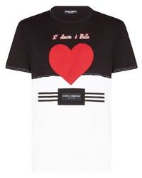 Dolce & Gabbana Heart Patch Panelled T Shirt