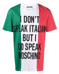 Moschino Italian Flag Logo Print T Shirt