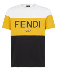 Fendi Logo Colour Block T Shirt
