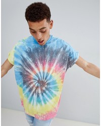 ASOS DESIGN Longline T Shirt With Bright Spiral