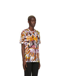 DSQUARED2 Multicolor And Yellow Tie Dye Logo T Shirt