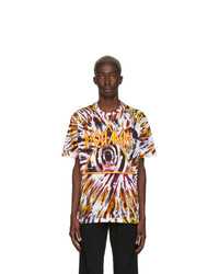 DSQUARED2 Multicolor And Yellow Tie Dye Logo T Shirt