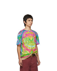 Versace Multicolor Fluo Barocco Print T Shirt
