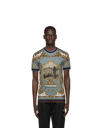 Dolce and Gabbana Multicolor Shepard Print T Shirt