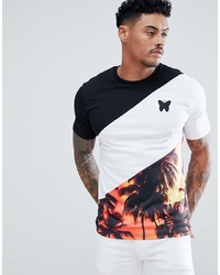 Good For Nothing Muscle T Shirt In Palm Tree Print