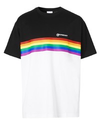 Burberry Rainbow Stripe Print T Shirt