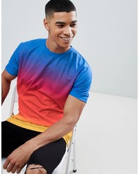 ASOS DESIGN Relaxed Longline T Shirt With Ombre Dip Dye Wash