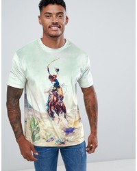 ASOS DESIGN Relaxed T Shirt With All Over Rodeo Print In Velour