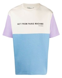 Drôle De Monsieur Slogan Print Colourblock T Shirt