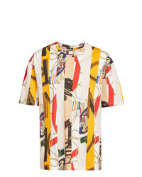 Burberry Striped Archive Scarf Print Cotton T Shirt