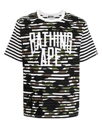A Bathing Ape Striped Camouflage Print T Shirt