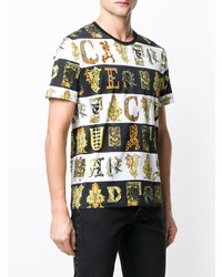 Versace Striped Printed T Shirt