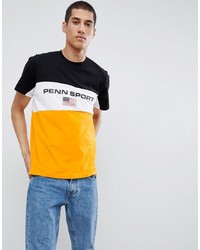 Penn Sport T Shirt In Yellow With Block Panels