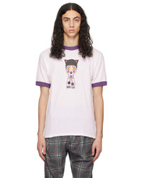 Anna Sui White Purple Cat Dolly Head T Shirt