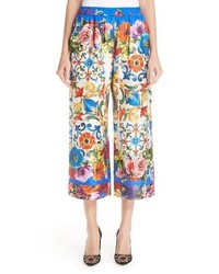 Dolce & Gabbana Tile Print Silk Pants