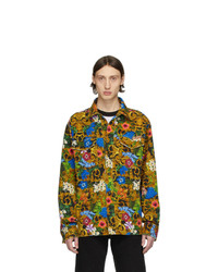 VERSACE JEANS COUTURE Multicolor Barocco Jungle Denim Jacket