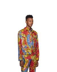 Moschino Multicolor Denim Roman Scarf Jacket