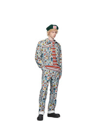 Charles Jeffrey Loverboy Multicolor Denim Shrooms Art Jacket