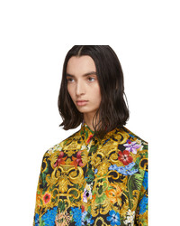 Versace Jeans Couture Multicolor Tropical Print Shirt