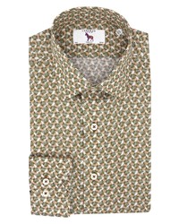 Lorenzo Uomo Trim Fit Tropical Print Dress Shirt