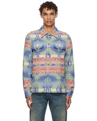 Multi colored Print Flannel Long Sleeve Shirt