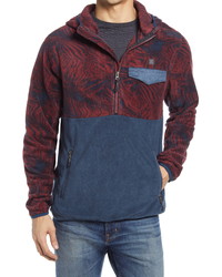 Roark Fox Island Colorblock Fleece Half Zip Hooded Pullover