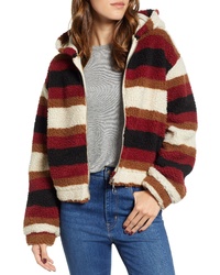 Multi colored Print Fleece Zip Sweater
