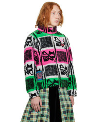 Chopova Lowena Pink Green Storm Sweater