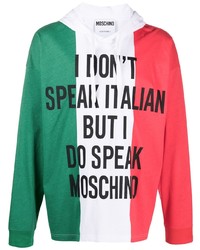 Moschino Slogan Print Hooded T Shirt