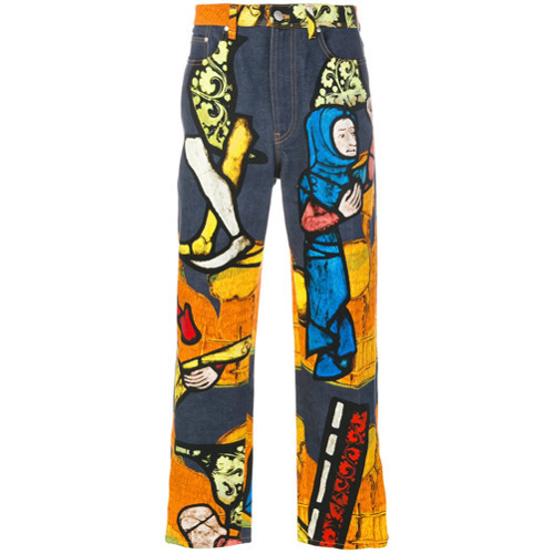 JW Anderson Printed Jeans, $430 | farfetch.com | Lookastic