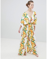 ASOS DESIGN Kimono Jumpsuit With Wide Leg In Fruit Print