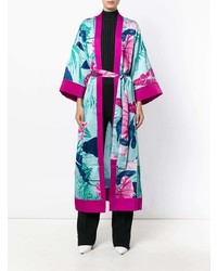 Iil7 Lace Up Print Kimono Cardigan
