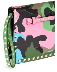 Valentino Camupsychedelic Rockstud Leather Flap Clutch