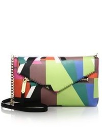 Milly Hexagon Multicolor Leather Crossbody Clutch