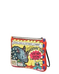 Rhino Circus Faux Leather Pouch
