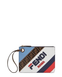 Fendi X Fila Small Mania Logo Leather Clutch