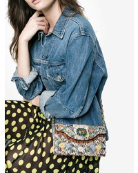Gucci Embroidered Small Snakeskin Shoulder Bag