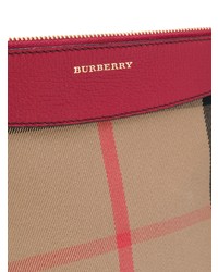 Burberry House Check And Leather Clutch Bag